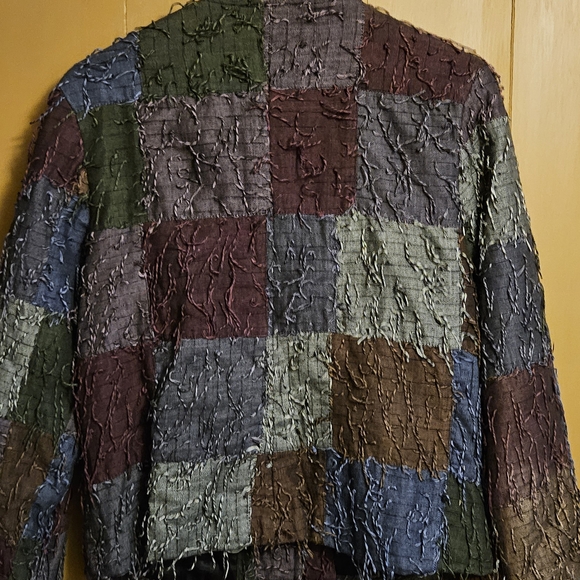 Patchwork Textured Blazer - Multicolor - Picture 3 of 5